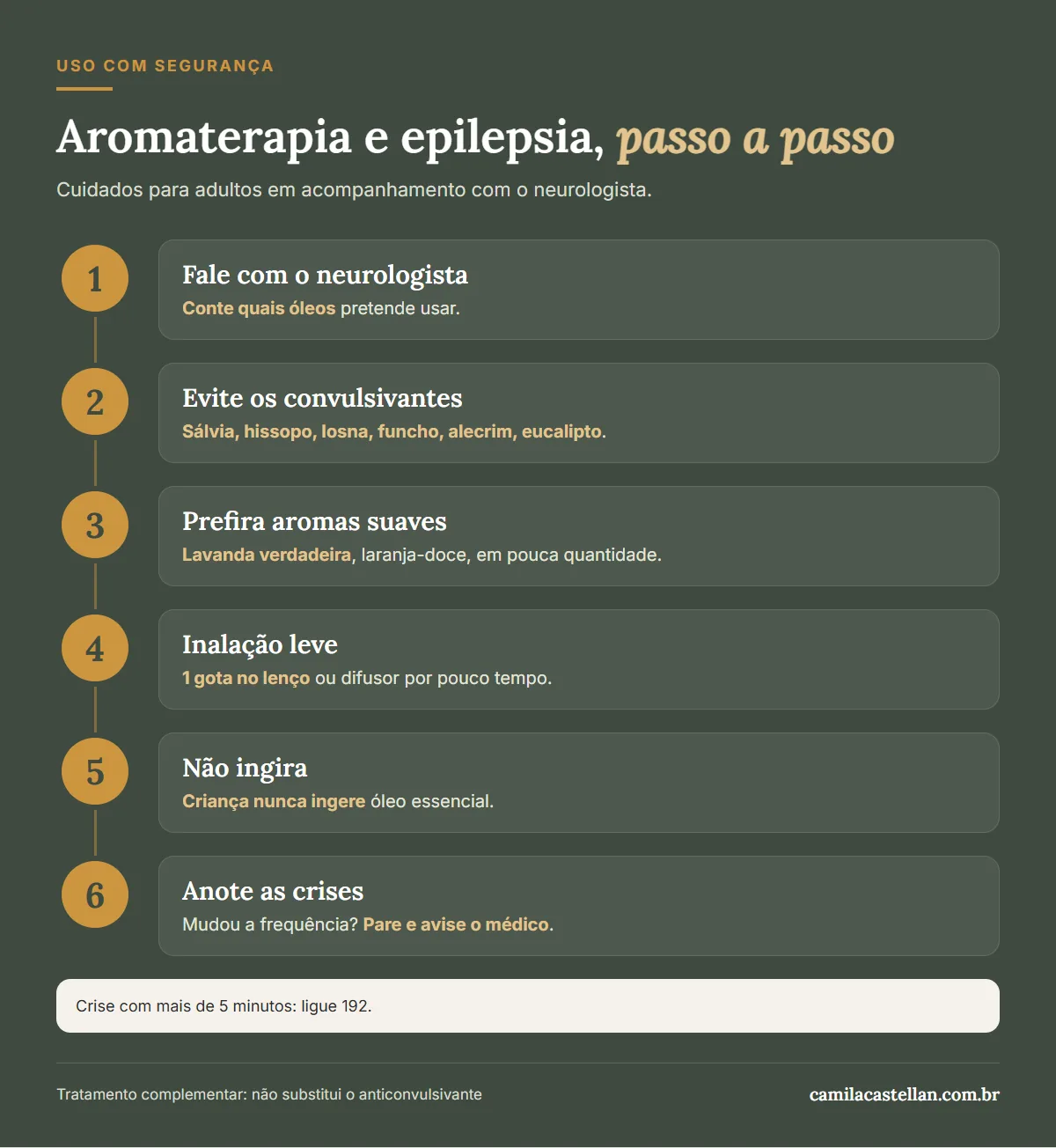 Infográfico: como usar a aromaterapia com segurança quando há epilepsia