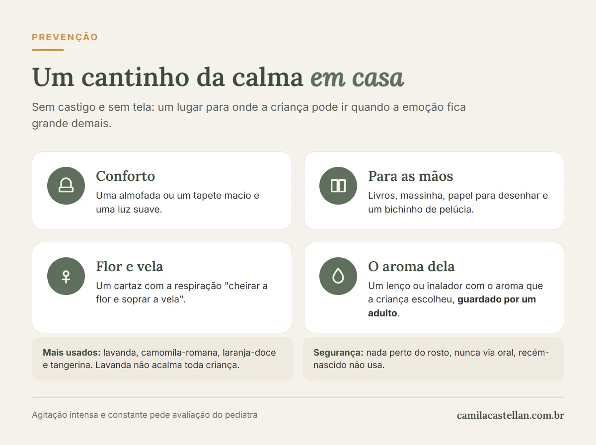 Infográfico: como montar um cantinho da calma em casa para a criança